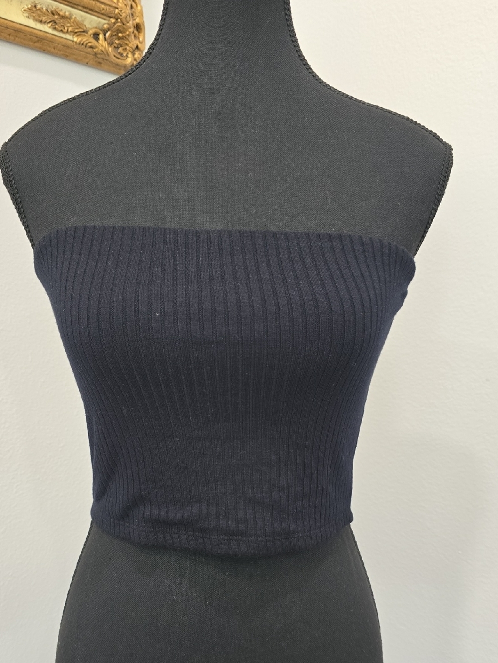NWT Shore Black Ribbed Tube Top Size M